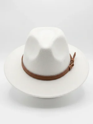 Chapeau fedora laine coton raffiné unisexe toutes saisons - Vue 1 - chapeau fedora