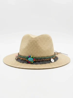 Chapeau fedora paille de papier pliable voyage fonctionnel - Vue 1 - chapeau fedora