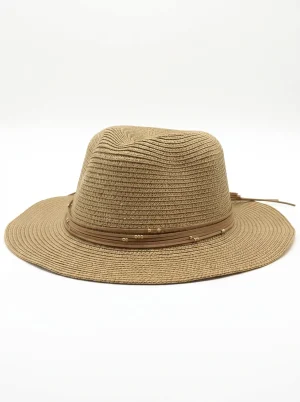 Chapeau fedora paille grande taille décontracté homme - Vue 1 - chapeau fedora