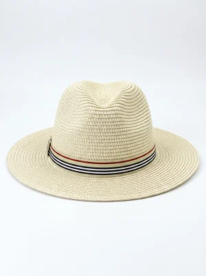 Chapeau fedora paille papier tressage fin quotidien unisexe - Vue 1 - chapeau fedora