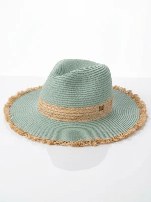 Chapeau fedora paille raphia papier tressé voyage femme - Vue 1 - chapeau fedora