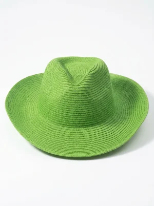 chapeau fedora paille tressée vacances chic unisexe - Vue 1 - chapeau fedora