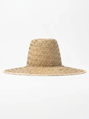 chapeau fedora raphia bord large protection solaire artisanal - Vue 1 - chapeau fedora