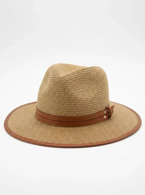 Chapeau fedora raphia tressé voyage chic mixte - Vue 1 - chapeau fedora